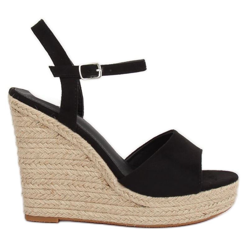 Černé espadrilky na klíncích LL-190 Black černá