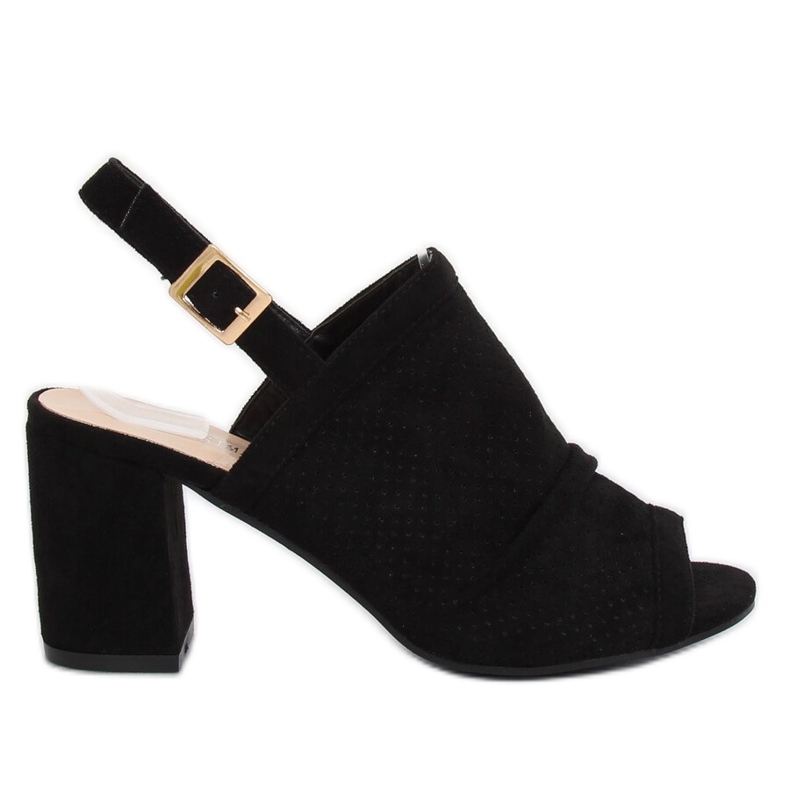 Černé sandály na vysokém podpatku JM5840N Negro černá