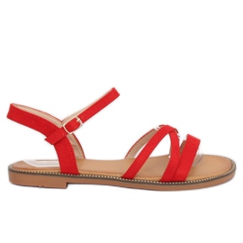 Červené dámské sandály S55 Red červený
