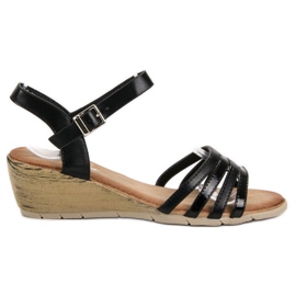 Renda Černé sandály černá