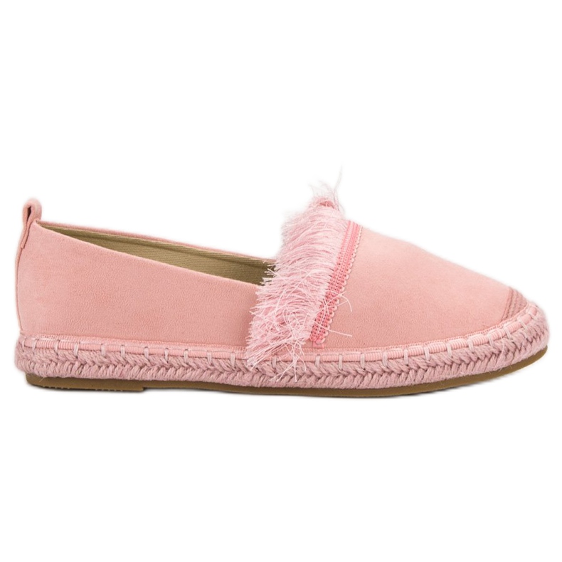 Lily Shoes Espadrilky s třásněmi růžový