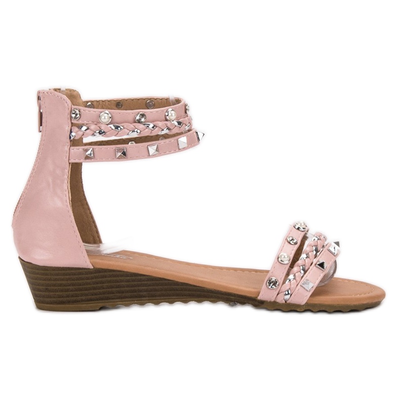 SHELOVET Rockové sandály růžový