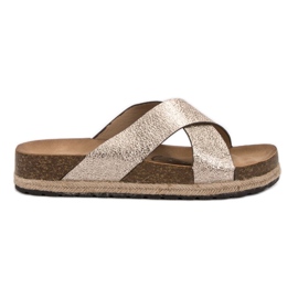 Goodin Pohodlné zlaté pantofle zlatý Goodin Pohodlné zlaté pantofle zlatý