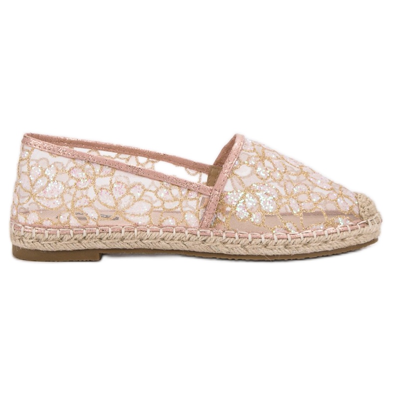 Krajkové espadrilky VICES růžový