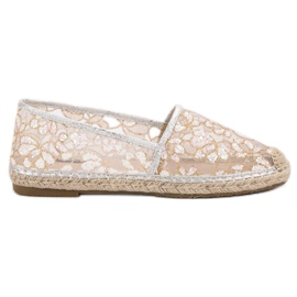 Krajkové espadrilky VICES hnědý žluť
