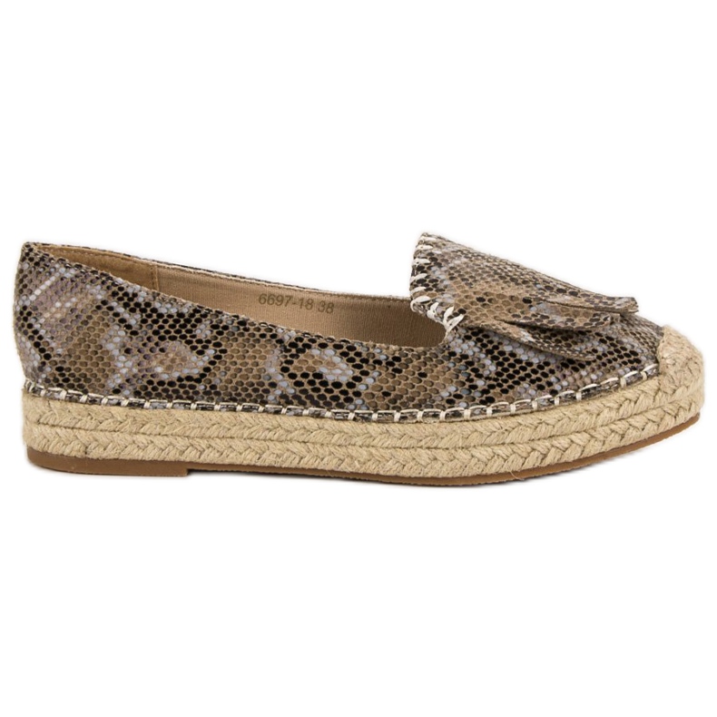 Snake Print VICES Espadrilles hnědý vícebarevný