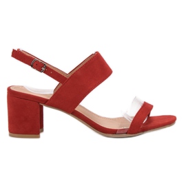 Ideal Shoes Dámské módní sandály červené Ideal Shoes Dámské módní sandály červené