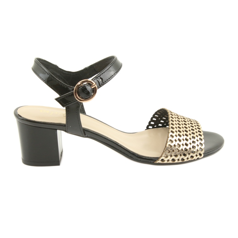 Espinto Černé / zlaté sandály černá žlutá