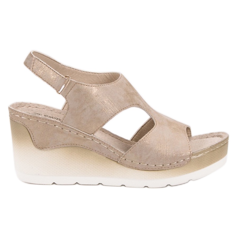 Goodin Pohodlné sandály na klínku žlutá Goodin Pohodlné sandály na klínku žlutá