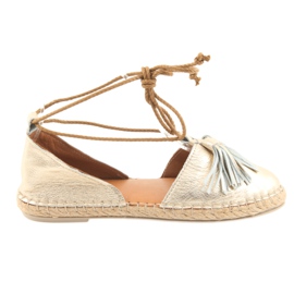 Dámské espadrilky, Badura, vázané 4875 zlatý