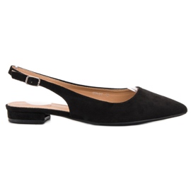 SHELOVET Módní semišové balerínky černý