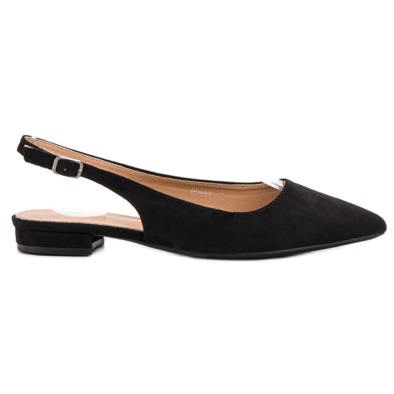 SHELOVET Módní semišové balerínky černá