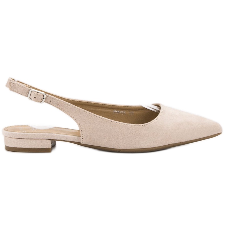 SHELOVET Módní semišové balerínky hnědý