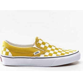 Vans Klasický Slip Na Vly Šachovnice Žloutek žlutá bílý žluť