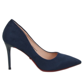 Lodičky na podpatku navy blue E22369 Navy námořnická modř