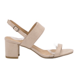 Ideal Shoes Dámské módní sandály béžový Ideal Shoes Dámské módní sandály béžový