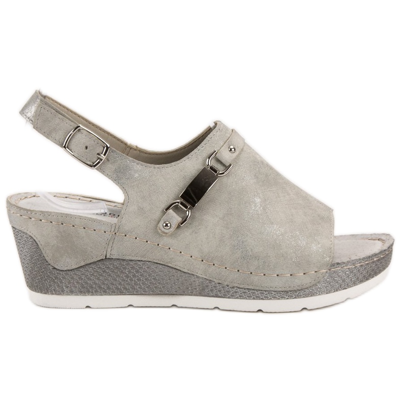 Goodin Pohodlné sandály na klínku šedá