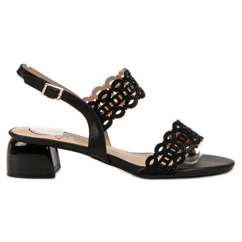 Kylie Stylové sandály na vysokém podpatku černá