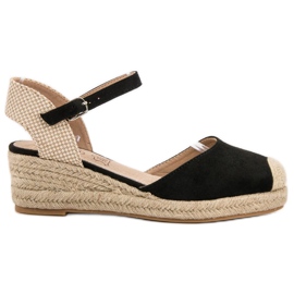 Kylie Klínové espadrilky černá hnědý Kylie Klínové espadrilky černá hnědý