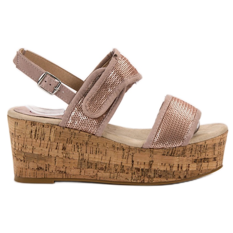 Kylie Sandály na suchý zip růžový