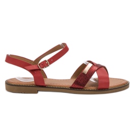 L. Lux. Shoes Stylové červené sandály červený