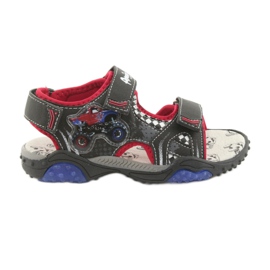 American Club Sandály Monster Truck HL18 Black/Red Leather Insert černý