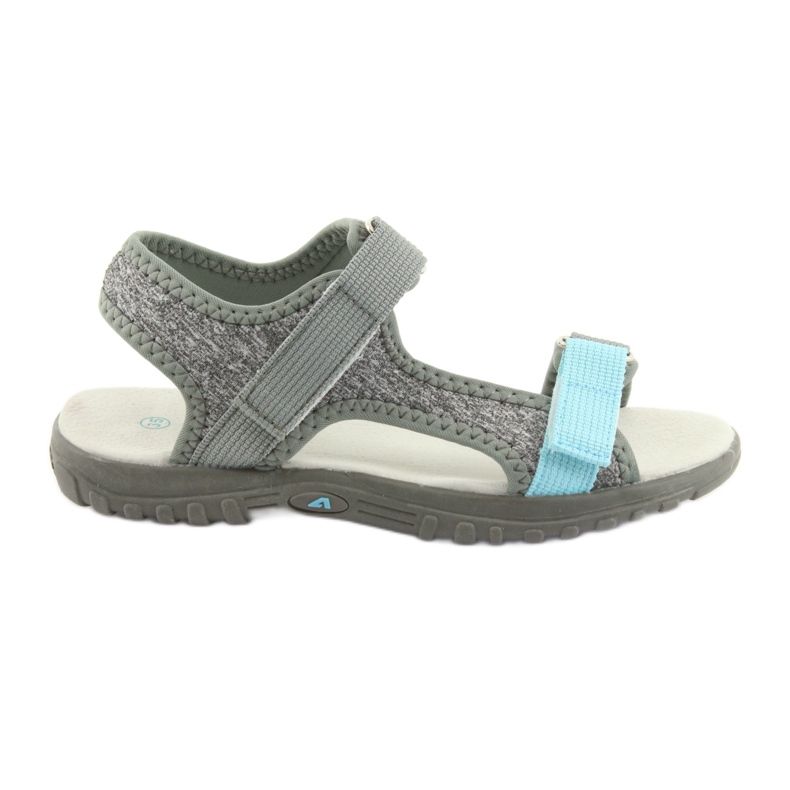 American Club Americké sandály s koženou koženou insert šedou/modrou šedá