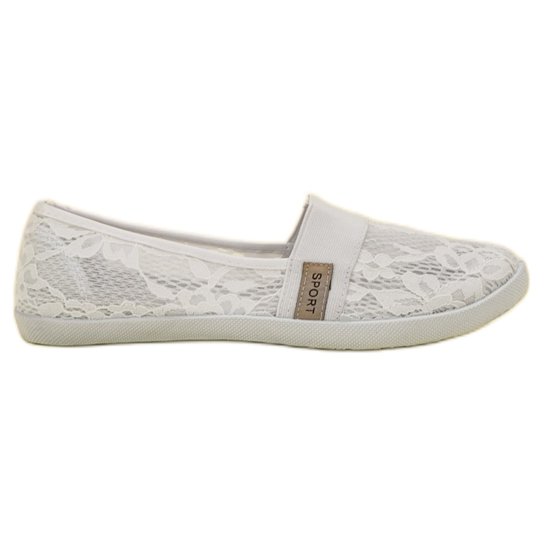 SHELOVET Krajkové balerínky bílý