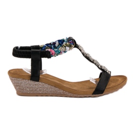 SHELOVET Sandály S Ozdoby černý