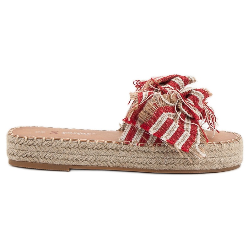 Seastar Pruhované pantofle červené