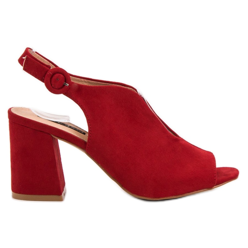 Milaya Stylové uzavřené sandály červené