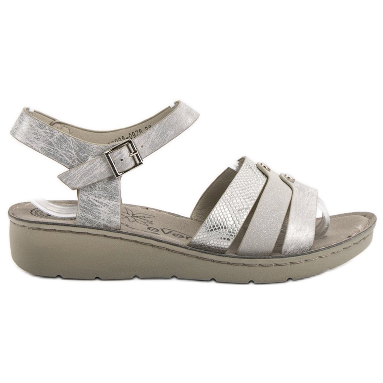 Evento Stříbrné sandály šedá