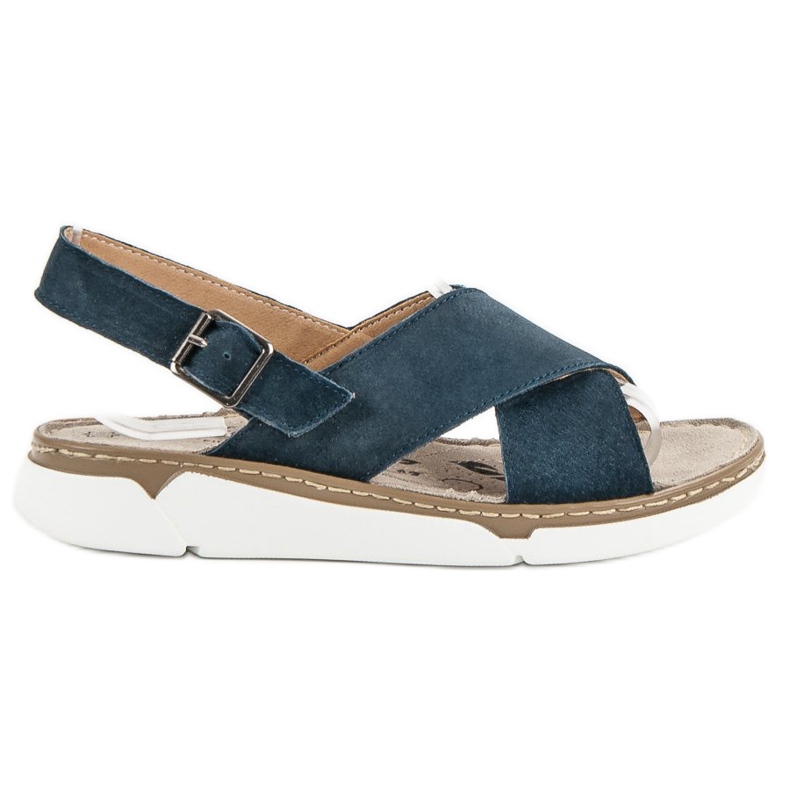 Filippo Kožené Sandály Na Platformě modrý