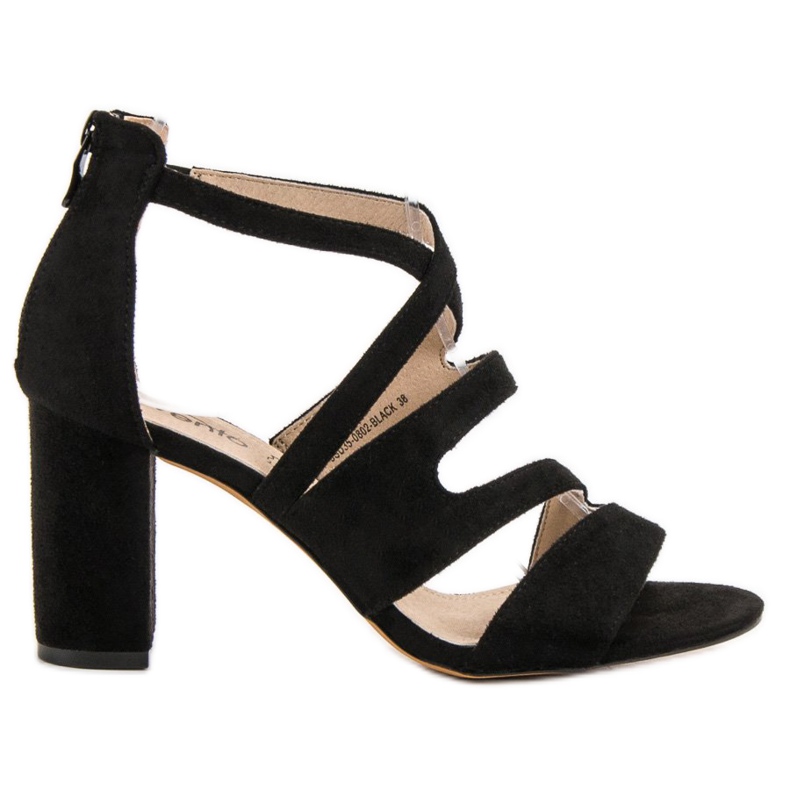 Evento Semišové sandály na baru černá