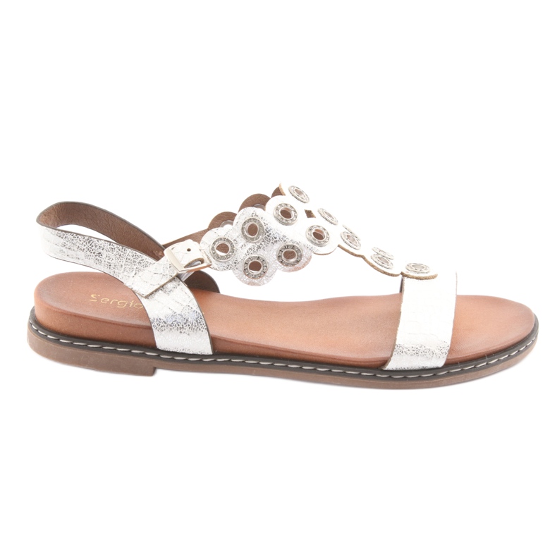 Sergio Leone Dámské sandály bílý šedá Sergio Leone Dámské sandály bílý šedá