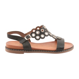 Dámské sandály s černými kamínky od Sergio Leone
