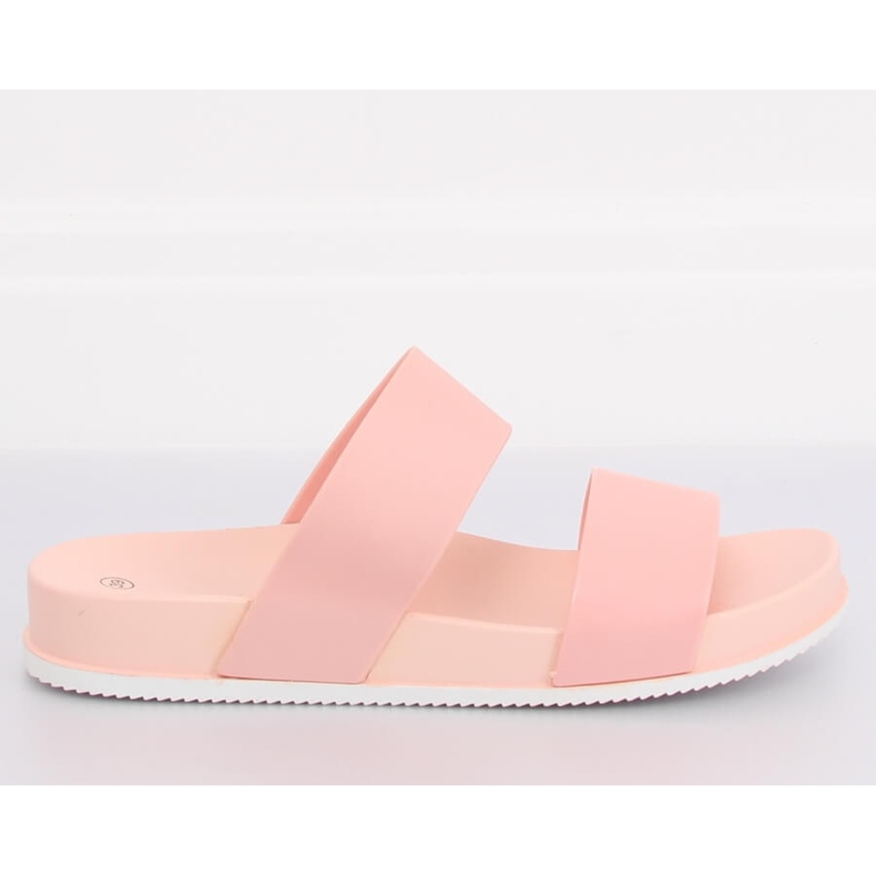 Růžové pantofle CK66P Růžové s gumovými pruhy růžový
