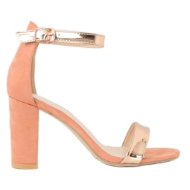 Růžové sandály GF-WL-35 Pink na sloupku růžový