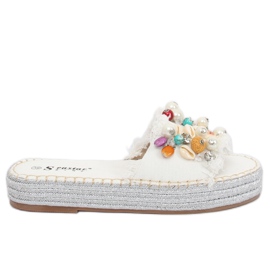 Bílé riflové espadrilky JH80 bílý vícebarevný Bílé riflové espadrilky JH80 bílý vícebarevný