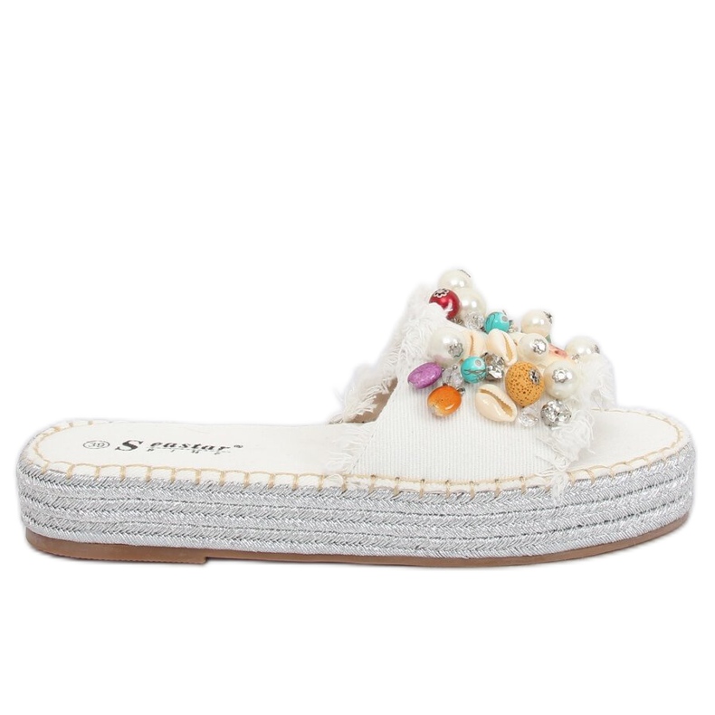 Bílé riflové espadrilky JH80 bílý vícebarevný