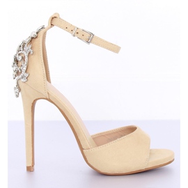 Sandály na jehlu s kameny béžové 9509-502 Beige II-GAT béžový