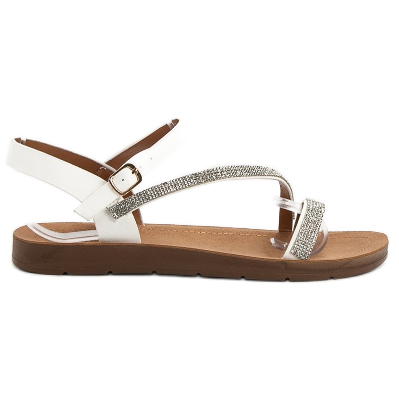 Camo Sandály s kubickým zirkonem bílý