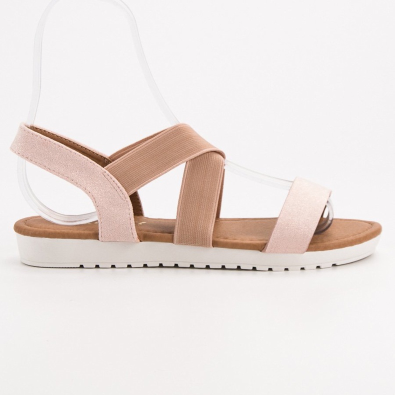 EXQUILY Pohodlné sandály s gumičkou růžový