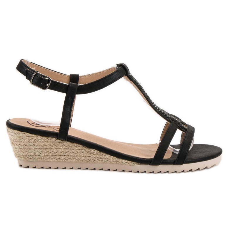 Kylie Pohodlné sandály na klínku černá