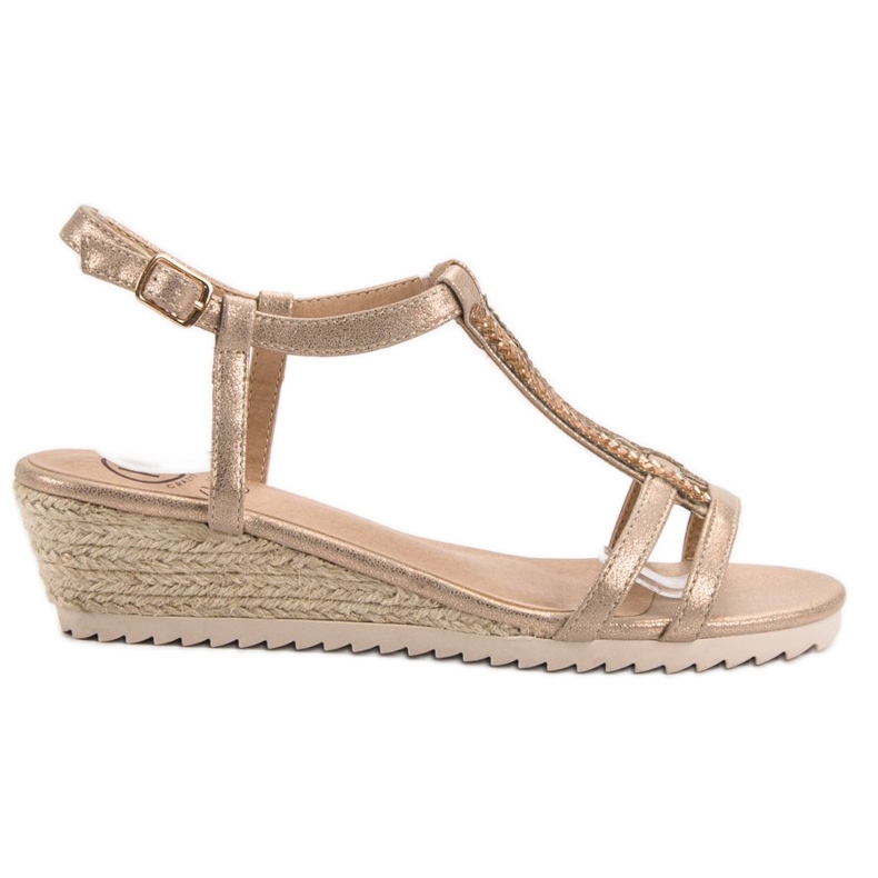 Kylie Pohodlné sandály na klínku žlutá