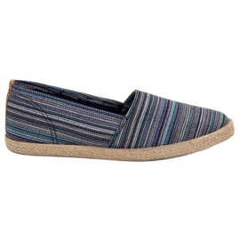 McKey Pruhované espadrilky hnědý námořnická modř modrý zelený