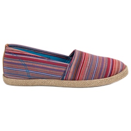 McKey Pruhované espadrilky hnědý červené modrý