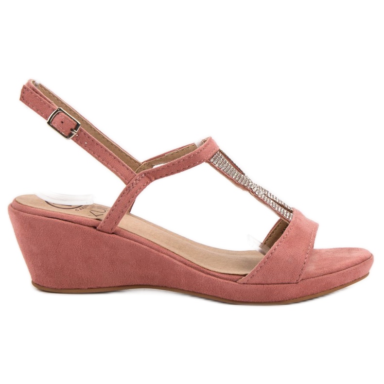 Kylie Růžové sandály s krystaly růžový