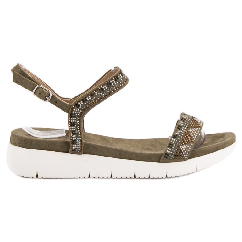 Kylie Khaki klínové sandály zelená