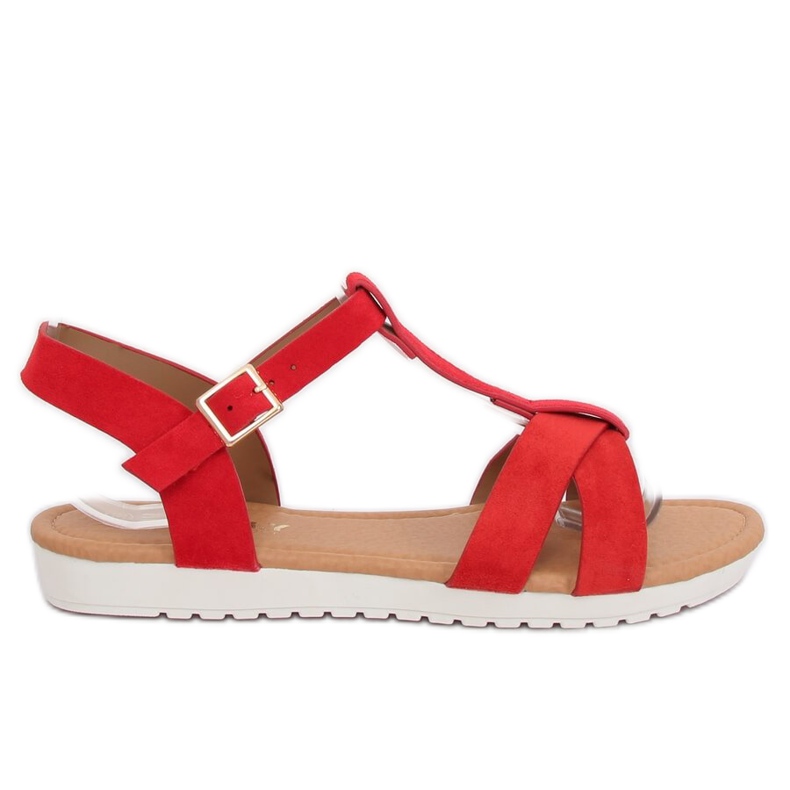 Červené dámské sandály X567 Chine Se Red
